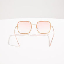 Load image into Gallery viewer, Callie Red Bling Rhinestone Embellished Gold Frame With Pink Lens
