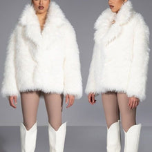 Load image into Gallery viewer, Stasia Popping Collar Reversible Oversized Faux Fur Puffer Coat O/S SML
