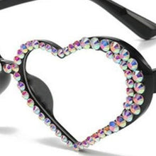 Load image into Gallery viewer, Callie Eye See Your Heart Blinging: Black Plastic Frame Fashion Glasses
