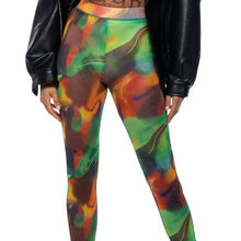 Load image into Gallery viewer, Stasia Parade: Color Swirl Mesh Leggings Plus Size 2X
