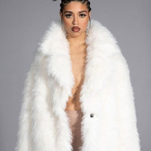 Load image into Gallery viewer, Stasia Popping Collar Reversible Oversized Faux Fur Puffer Coat O/S SML
