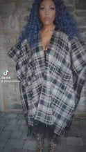 Load and play video in Gallery viewer, Miz Native Plaid Vegan Fringe Poncho
