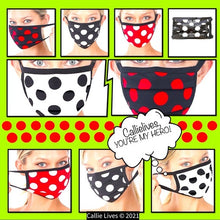 Load image into Gallery viewer, Wholesale 8 Pack: Stasia Polka Face: Washable Cotton Dot Mask
