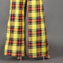 Load image into Gallery viewer, Callie Berry: Sunshine Yellow &amp; Red Plaid Wide Leg Palazzo Pants
