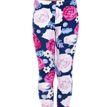 Load image into Gallery viewer, Wholesale 2 Pack: Callie Navy Rose: Pink Blooming Garden 3D Illusion Graphic Leggings
