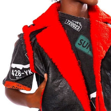 Ladda upp bild till gallerivisning, Miz Red Teddy: Soft Faux Fur Sherpa Lined Vegan Leather Vest

