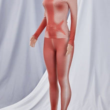 Cargar imagen en el visor de la galería, Wholesale Stasia Infrared: Dotted Body 3D Illusion Long Sleeve Top &amp; Pant Set 3PK S M L
