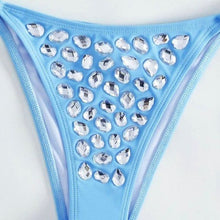 Cargar imagen en el visor de la galería, Callie Cloudy Bling Drops Triangle Side Tie Bikini
