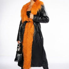 Lade das Bild in den Galerie-Viewer, Wholesale Xena Screaming Mongolian Pleather Trench Coat With Faux Fur 2 Pack M L
