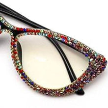Lade das Bild in den Galerie-Viewer, Calllie Cat-Eye: Glittery Glasses w/ Multicolored Rhinestone Embellished Frames
