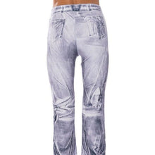 Load image into Gallery viewer, Elaine Friday Flare: Stretch Denim Print Jeggings Medium
