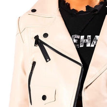 Load image into Gallery viewer, Callie: Not-So-Basic Moto Winter White Ivory VEGAN Leather Jacket XL
