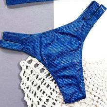 Ladda upp bild till gallerivisning, Stasia Royalty: Blue Holographic Bikini Swimsuit
