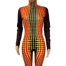 Cargar imagen en el visor de la galería, Stasia Skewed: Polka Dot Illusion Bodycon Romper Jumpsuit
