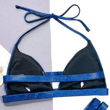 Carica l&#39;immagine nel visualizzatore di Gallery, Stasia Royalty: Blue Holographic Bikini Swimsuit
