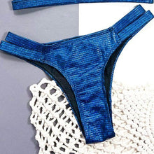 Carica l&#39;immagine nel visualizzatore di Gallery, Stasia Royalty: Blue Holographic Bikini Swimsuit
