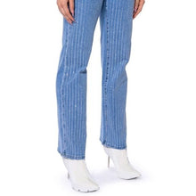 Load image into Gallery viewer, Wholesale Callie Pinstripe Plus: Rhinestone Straight Leg Jeans 2 Pack 11 15
