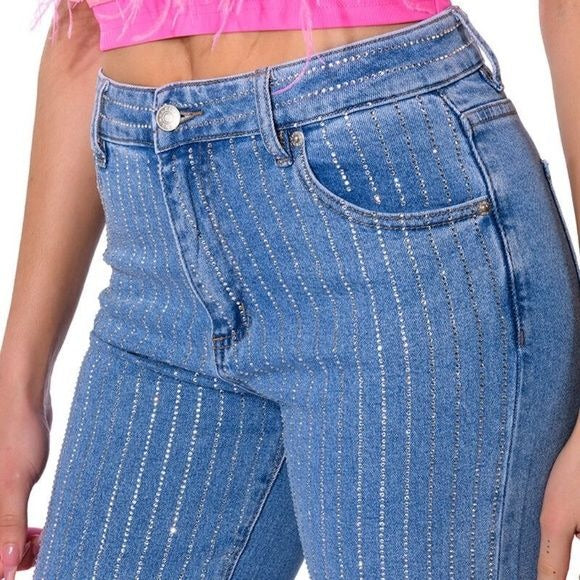 Wholesale Callie Pinstripe Plus: Rhinestone Straight Leg Jeans 2 Pack 11 15