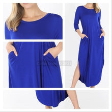 Load image into Gallery viewer, Wholesale Elaine Flow: Blue Royalty Crew Neck Maxi Dress 2 Pack
