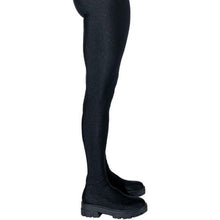 Ladda upp bild till gallerivisning, Wholesale Miz Flat Pant Boot:  Low Platform Lug Sole Shiny Stretch Biker Boots 7.5 8 8.5
