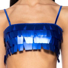 Carica l&#39;immagine nel visualizzatore di Gallery, Stasia Blue Shingle Stretch Sequin Bralette Top
