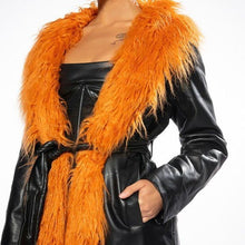 Cargar imagen en el visor de la galería, Wholesale Xena Screaming Mongolian Pleather Trench Coat With Faux Fur 2 Pack M L
