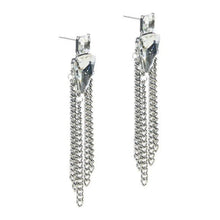 Charger l&#39;image dans la galerie, Wholesale Callie Fringe Dangling Silver Chandelier Style Statement Earrings 3 Pack
