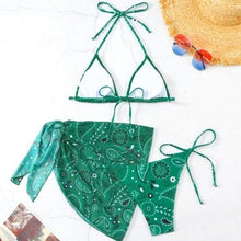 Cargar imagen en el visor de la galería, Stasia Paisley: Bandana Print String Triangle Bikini

