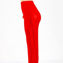 Carica l&#39;immagine nel visualizzatore di Gallery, Xena Red: See Through Me Mesh Ruffle Beach Coverup Sheer Pants

