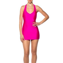 Lade das Bild in den Galerie-Viewer, Stasia Shining: Pink Stretch Satin Mini  Bodycon Biker Dress XL
