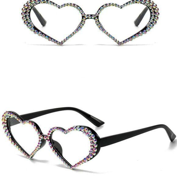 Callie Eye See Your Heart Blinging: Black Plastic Frame Fashion Glasses