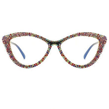 Charger l&#39;image dans la galerie, Calllie Cat-Eye: Glittery Glasses w/ Multicolored Rhinestone Embellished Frames
