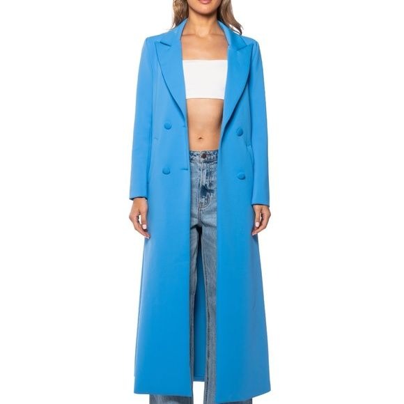 Wholesale Elaine in the Rain: Scuba Turquoise Trench Coat 2 Pack Large
