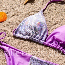 Cargar imagen en el visor de la galería, Wholesale Stasia Shimmery Snake: Color Block Metallic Bikini 2 Pack
