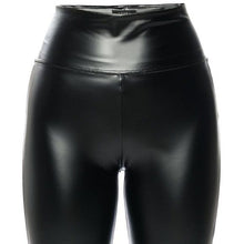 Load image into Gallery viewer, Xena Snap Back : Black Vegan Leather Biker Shorts Plus Size 1X 2X 3X
