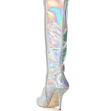 Cargar imagen en el visor de la galería, Callie Lives Stasia Azalea Wang Reflective Connection: Holographic Knee Boot 6
