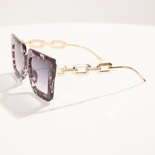 Cargar imagen en el visor de la galería, Callie Tortoise Squared: Gray Gold Arm Sunglasses
