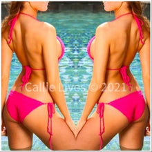 Load image into Gallery viewer, Wholesale Callie Fuchsia: Pink Crochet String Tied Monokini 3 Pack

