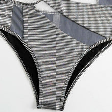 Cargar imagen en el visor de la galería, Xena 3006: Silver Flickering Holographic Mesh Cut Out One Shoulder Swimsuit
