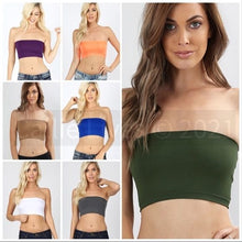 Load image into Gallery viewer, Wholesale Stasia Bandeau: Seamless Tube Crop Bra Tops 12 Pack
