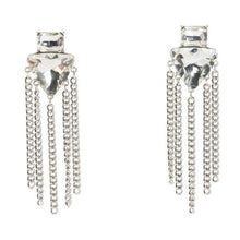 Cargar imagen en el visor de la galería, Wholesale Callie Fringe Dangling Silver Chandelier Style Statement Earrings 3 Pack
