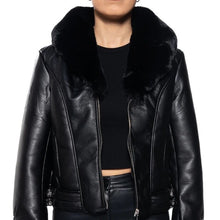 Cargar imagen en el visor de la galería, Wholesale Xena Takes Flight Vegan Leather Jacket with Luxe Faux Fur Collar 2PK S M
