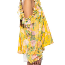 Cargar imagen en el visor de la galería, Callie Cold Shoulder Yellow Fever Floral Bouquet Blouse  L
