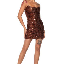 Charger l&#39;image dans la galerie, Callie Lives When You Need Me: Bronzy Brown Sequin Tube Dress S
