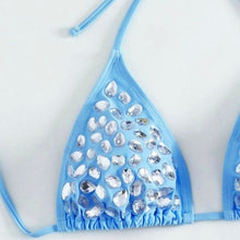 Lade das Bild in den Galerie-Viewer, Callie Cloudy Bling Drops Triangle Side Tie Bikini
