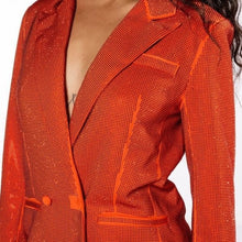 Lade das Bild in den Galerie-Viewer, Wholesale Callie Pop of Orange: Rhinestone Blazer Suit Jacket 2 Pack L XL
