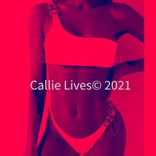 Carica l&#39;immagine nel visualizzatore di Gallery, Xena Red Ruby Bling Gold Chain One Shoulder Bikini
