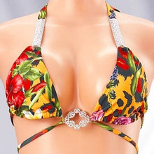 Cargar imagen en el visor de la galería, Wholesale Callie Safari: Crystal Pave Rhinestone Accent Cheetah Floral Bikini
