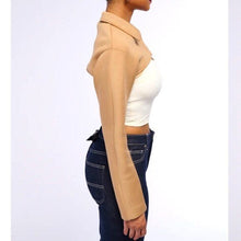 Lade das Bild in den Galerie-Viewer, Callie Lives Miz Yuki Crop Bolero Working Tan Shacket Jacket
