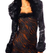 Load image into Gallery viewer, Wholesale Xena Vegan: Faux Leather &amp; Fur Collar Cropped Bolero 2 Pack: L &amp; XL
